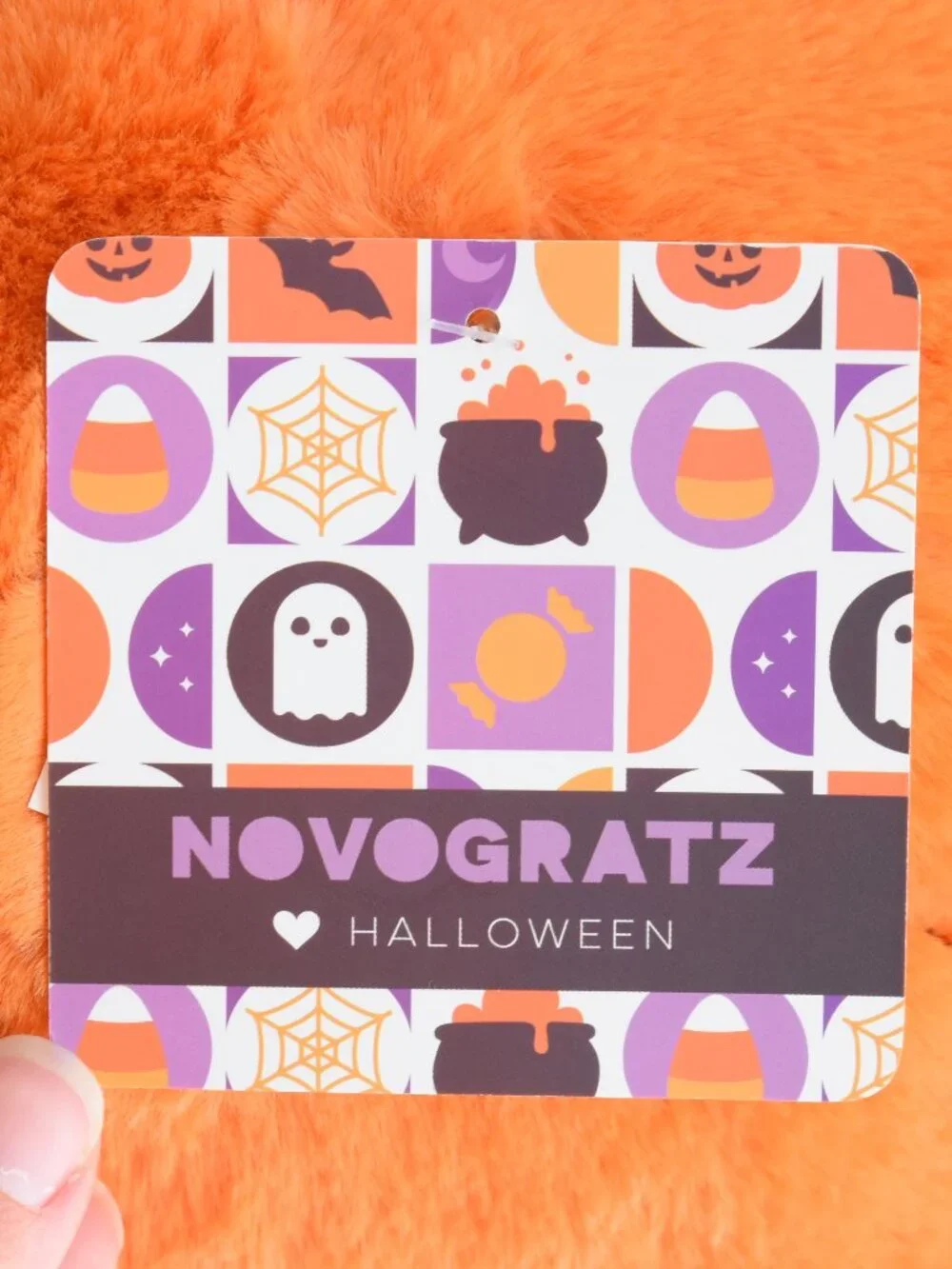 Novogratz Orange Pumpkin Black Snail Whimsical Fall Halloween Throw Pillow Decor